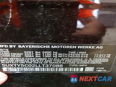 Zdjęcie 12 z 12 samochodu: 2020 BMW X3 XDRIVE30I VIN:5UXTY5C02LLT37088 - miniatura