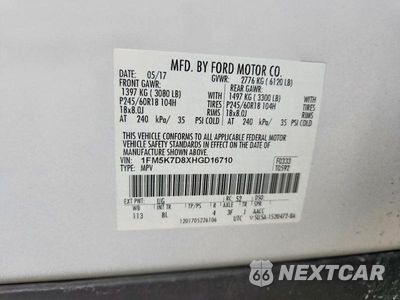 Zdjęcie 13 z 13 samochodu: 2017 FORD EXPLORER XLT VIN:1FM5K7D8XHGD16710 - miniatura