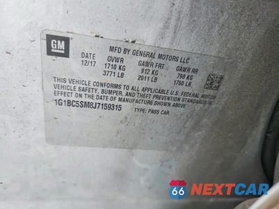Zdjęcie 12 z 12 samochodu: 2018 CHEVROLET CRUZE LS VIN:1G1BC5SM8J7159315 - miniatura