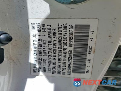 Zdjęcie 13 z 13 samochodu: 2012 HONDA CIVIC HYBRID VIN:JHMFB4F29CS008531 - miniatura