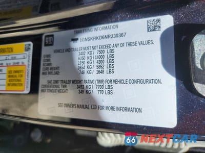Zdjęcie 13 z 13 samochodu: 2022 CHEVROLET TAHOE K1500 RST VIN:1GNSKRKD6NR230367 - miniatura
