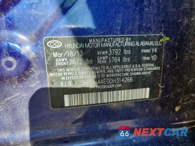 Zdjęcie 12 z 12 samochodu: 2013 HYUNDAI ELANTRA GLS VIN:5NPDH4AE0DH314266 - miniatura