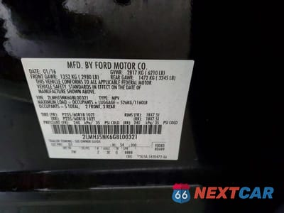 Zdjęcie 13 z 13 samochodu: 2016 LINCOLN MKT VIN:2LMHJ5NK6GBL00321 - miniatura