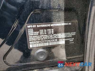 Zdjęcie 13 z 13 samochodu: 2015 BMW 535 I VIN:WBA5B1C57FD920638 - miniatura