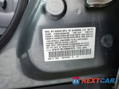 Zdjęcie 13 z 13 samochodu: 2008 HONDA PILOT EXL VIN:5FNYF18518B001579 - miniatura