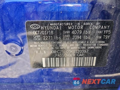 Zdjęcie 12 z 12 samochodu: 2019 HYUNDAI IONIQ SEL VIN:KMHC75LC0KU120397 - miniatura