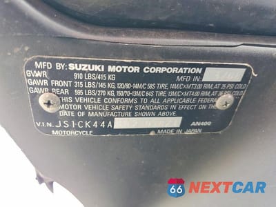 Zdjęcie 9 z 9 samochodu: 2008 SUZUKI AN400 VIN:JS1CK44A582101871 - miniatura