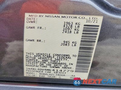 Zdjęcie 12 z 12 samochodu: 2021 NISSAN ALTIMA SV VIN:1N4BL4DV4MN414779 - miniatura