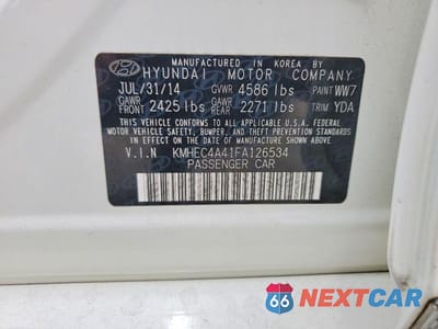 Zdjęcie 12 z 12 samochodu: 2015 HYUNDAI SONATA HYBRID BASE VIN:KMHEC4A41FA126534 - miniatura