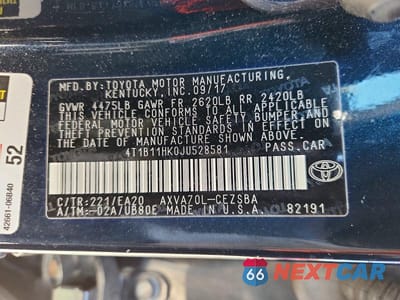 Zdjęcie 12 z 12 samochodu: 2018 TOYOTA CAMRY SE VIN:4T1B11HK0JU528581 - miniatura