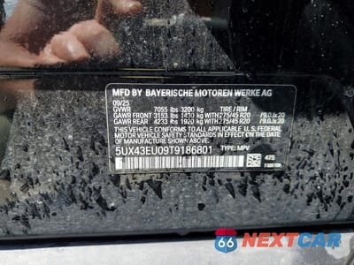 Zdjęcie 13 z 13 samochodu: 2026 BMW X5 XDRIVE50E VIN:5UX43EU09T9186801 - miniatura