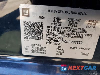 Zdjęcie 12 z 12 samochodu: 2020 GMC SIERRA K2500 DENALI VIN:1GT49REY0LF293829 - miniatura