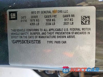 Zdjęcie 12 z 12 samochodu: 2014 BUICK VERANO VIN:1G4PP5SK7E4157736 - miniatura
