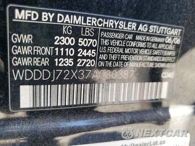 Zdjęcie 12 z 12 samochodu: 2007 MERCEDES-BENZ CLS 550 VIN:WDDDJ72X37A080387 - miniatura