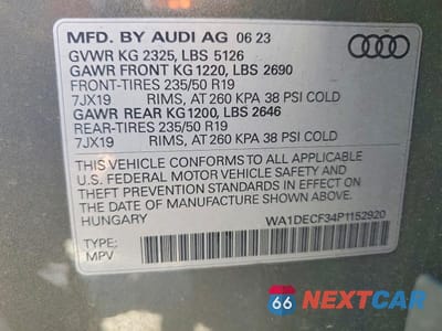 Zdjęcie 13 z 13 samochodu: 2023 AUDI Q3 PREMIUM S LINE 45 VIN:WA1DECF34P1152920 - miniatura