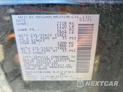 Zdjęcie 14 z 14 samochodu: 2021 NISSAN MURANO SV VIN:5N1AZ2BJXMC122795 - miniatura
