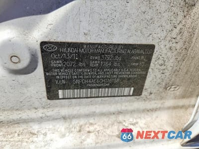 Zdjęcie 12 z 12 samochodu: 2012 HYUNDAI ELANTRA GLS VIN:5NPDH4AE6CH116158 - miniatura