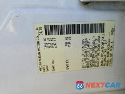 Zdjęcie 12 z 12 samochodu: 2010 NISSAN ALTIMA 2.5 VIN:1N4AL2AP0AN508241 - miniatura