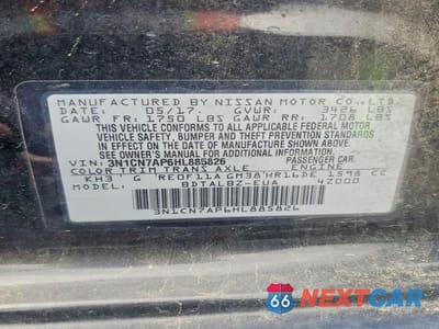 Zdjęcie 12 z 12 samochodu: 2017 NISSAN VERSA 1.6 SV VIN:3N1CN7AP6HL885826 - miniatura