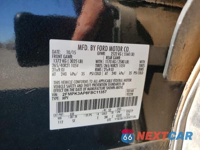 Zdjęcie 13 z 13 samochodu: 2015 FORD EDGE SPORT VIN:2FMPK3AP8FBC11357 - miniatura