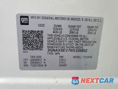 Zdjęcie 14 z 14 samochodu: 2022 CHEVROLET EQUINOX LS VIN:3GNAXSEV7NS159802 - miniatura