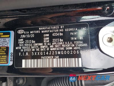 Zdjęcie 12 z 12 samochodu: 2021 KIA K5 LXS VIN:5XXG14J25MG002060 - miniatura