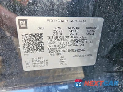 Zdjęcie 13 z 13 samochodu: 2017 GMC YUKON DENALI VIN:1GKS1CKJ1HR362542 - miniatura