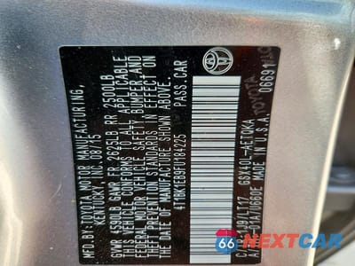 Zdjęcie 12 z 12 samochodu: 2015 TOYOTA AVALON XLE TOURING VIN:4T1BK1EB9FU184225 - miniatura