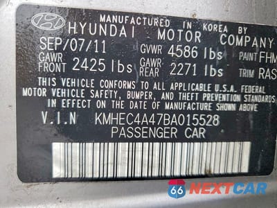 Zdjęcie 13 z 13 samochodu: 2011 HYUNDAI SONATA HYBRID VIN:KMHEC4A47BA015528 - miniatura