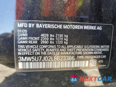 Zdjęcie 12 z 12 samochodu: 2020 BMW M340I VIN:3MW5U7J02L8B23386 - miniatura