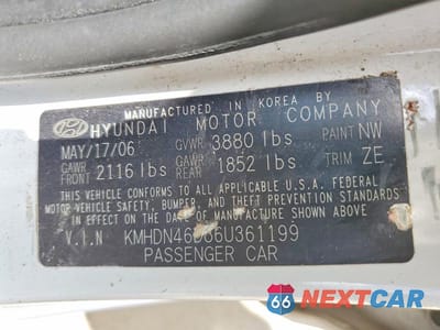 Zdjęcie 13 z 13 samochodu: 2006 HYUNDAI ELANTRA GLS VIN:KMHDN46D86U361199 - miniatura