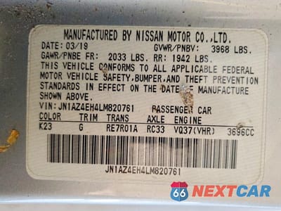 Zdjęcie 12 z 12 samochodu: 2020 NISSAN 370Z BASE VIN:JN1AZ4EH4LM820761 - miniatura