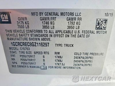 Zdjęcie 12 z 12 samochodu: 2016 CHEVROLET SILVERADO C1500 LT VIN:1GCRCREC8GZ116297 - miniatura