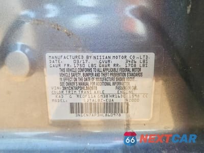 Zdjęcie 12 z 12 samochodu: 2017 NISSAN VERSA 1.6 SV VIN:3N1CN7AP3HL860978 - miniatura