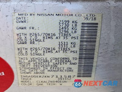 Zdjęcie 12 z 12 samochodu: 2019 NISSAN FRONTIER SV VIN:1N6AD0ER2KN711587 - miniatura