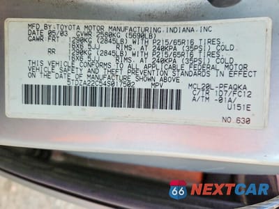 Zdjęcie 13 z 13 samochodu: 2004 TOYOTA SIENNA XLE 7 PASSENGER VIN:5TDZA22C54S017502 - miniatura