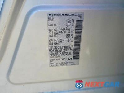 Zdjęcie 13 z 13 samochodu: 2019 NISSAN PATHFINDER SL VIN:5N1DR2MN3KC600128 - miniatura