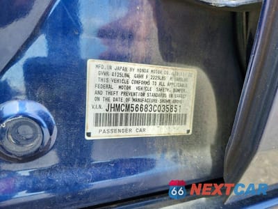Zdjęcie 12 z 12 samochodu: 2003 HONDA ACCORD EX VIN:JHMCM56683C035851 - miniatura