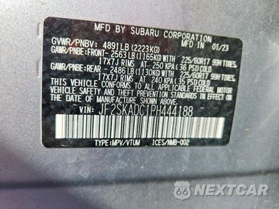Zdjęcie 12 z 12 samochodu: 2023 SUBARU FORESTER PREMIUM VIN:JF2SKADC1PH444188 - miniatura