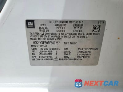 Zdjęcie 12 z 12 samochodu: 2015 CHEVROLET SILVERADO K2500 HIGH COUNTRY VIN:1GC1KXE80FF560757 - miniatura
