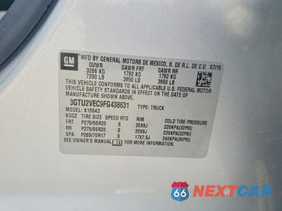 Zdjęcie 12 z 12 samochodu: 2015 GMC SIERRA K1500 SLT VIN:3GTU2VEC9FG438631 - miniatura
