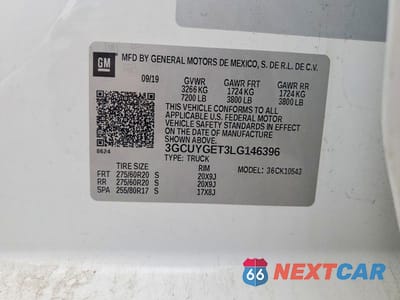 Zdjęcie 12 z 12 samochodu: 2020 CHEVROLET SILVERADO K1500 LTZ VIN:3GCUYGET3LG146396 - miniatura