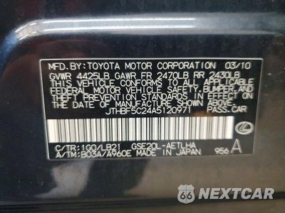 Zdjęcie 12 z 12 samochodu: 2010 LEXUS IS 250 VIN:JTHBF5C24A5120971 - miniatura