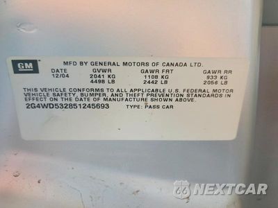 Zdjęcie 12 z 12 samochodu: 2005 BUICK LACROSSE CXL VIN:2G4WD532851245693 - miniatura
