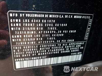 Zdjęcie 13 z 13 samochodu: 2022 VOLKSWAGEN TAOS SE VIN:3VVRX7B21NM099167 - miniatura