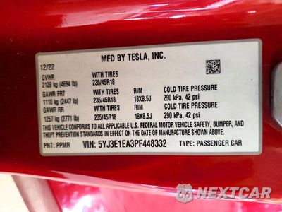 Zdjęcie 12 z 12 samochodu: 2023 TESLA MODEL 3 VIN:5YJ3E1EA3PF448332 - miniatura