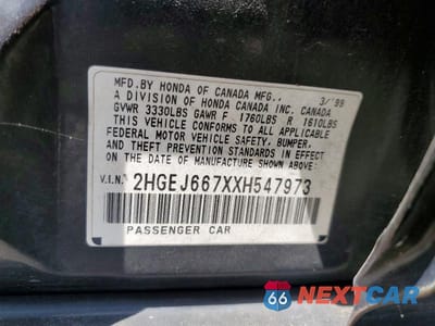 Zdjęcie 12 z 12 samochodu: 1999 HONDA CIVIC VIN:2HGEJ667XXH547973 - miniatura