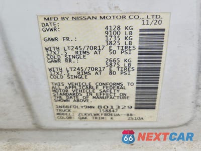 Zdjęcie 13 z 13 samochodu: 2021 NISSAN NV 2500 HD S VIN:1N6BF0LY9MN801329 - miniatura