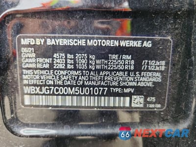 Zdjęcie 12 z 12 samochodu: 2021 BMW X1 SDRIVE28I VIN:WBXJG7C00M5U01077 - miniatura
