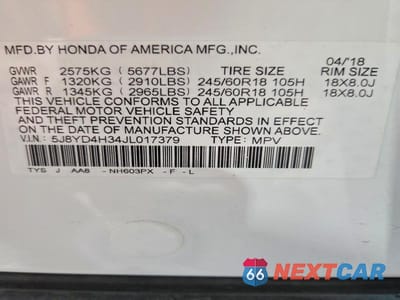 Zdjęcie 13 z 13 samochodu: 2018 ACURA MDX VIN:5J8YD4H34JL017379 - miniatura